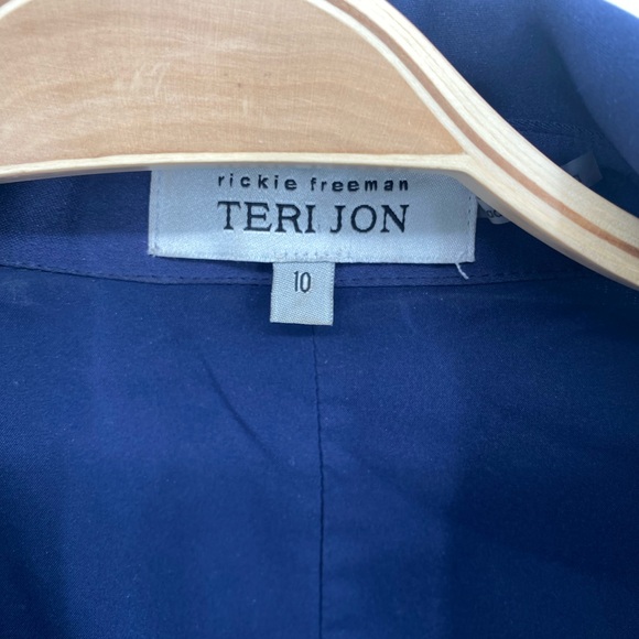 Teri Jon Blue and Gold Dress Size 10 - Picture 6 of 9